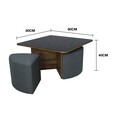 Square Coffee Table With 4 Stools C06